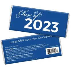 Best Sale Blue Class Of 2023 Milk Chocolate Candy Bar, 1.5Oz Chocolate Candy