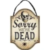 Party City Boneyard Sorry We'Re Dead Fiberboard Hanging Sign, 9.5In X 13.5In| Window & Wall Décor