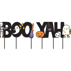 Party City Booyah Plastic Yard Sign Phrase Set, 11.5In Letters - Halloween Friends| Yard Stakes & Signs