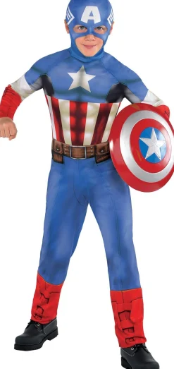 Marvel Boys Captain America Costume Classic|Boy Superhero