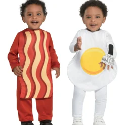 Party City Breakfast Babies Bacon & Egg Twin Costumes| Baby Boy