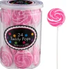 Clearance Bright Pink Swirly Lollipops, 24Pc - Bubblegum Flavor Lollipops