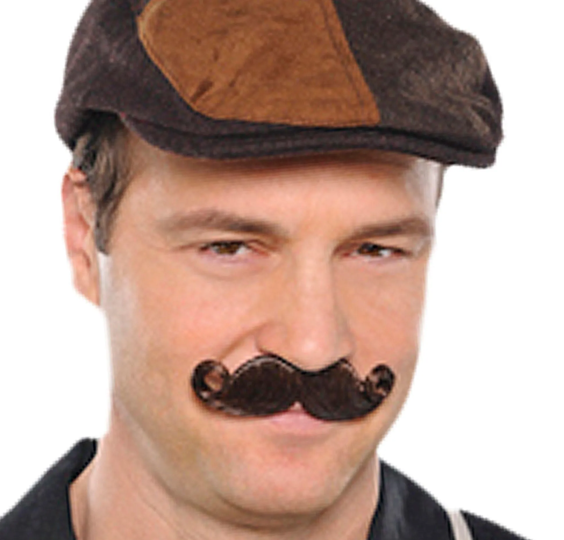 Outlet Brown Mini Handlebar Moustache Facial Hair