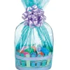 Store Caribbean Blue Plastic Gift Basket Bags 2Ct Baking Supplies