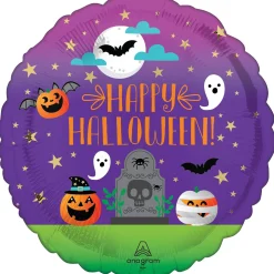 Party City Cemetery Friends Happy Halloween Round Foil Balloon, 17In| Balloons
