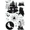 Party City Classic Black & White Halloween Mythologies Vinyl Cling Decals, 11Ct| Decorations