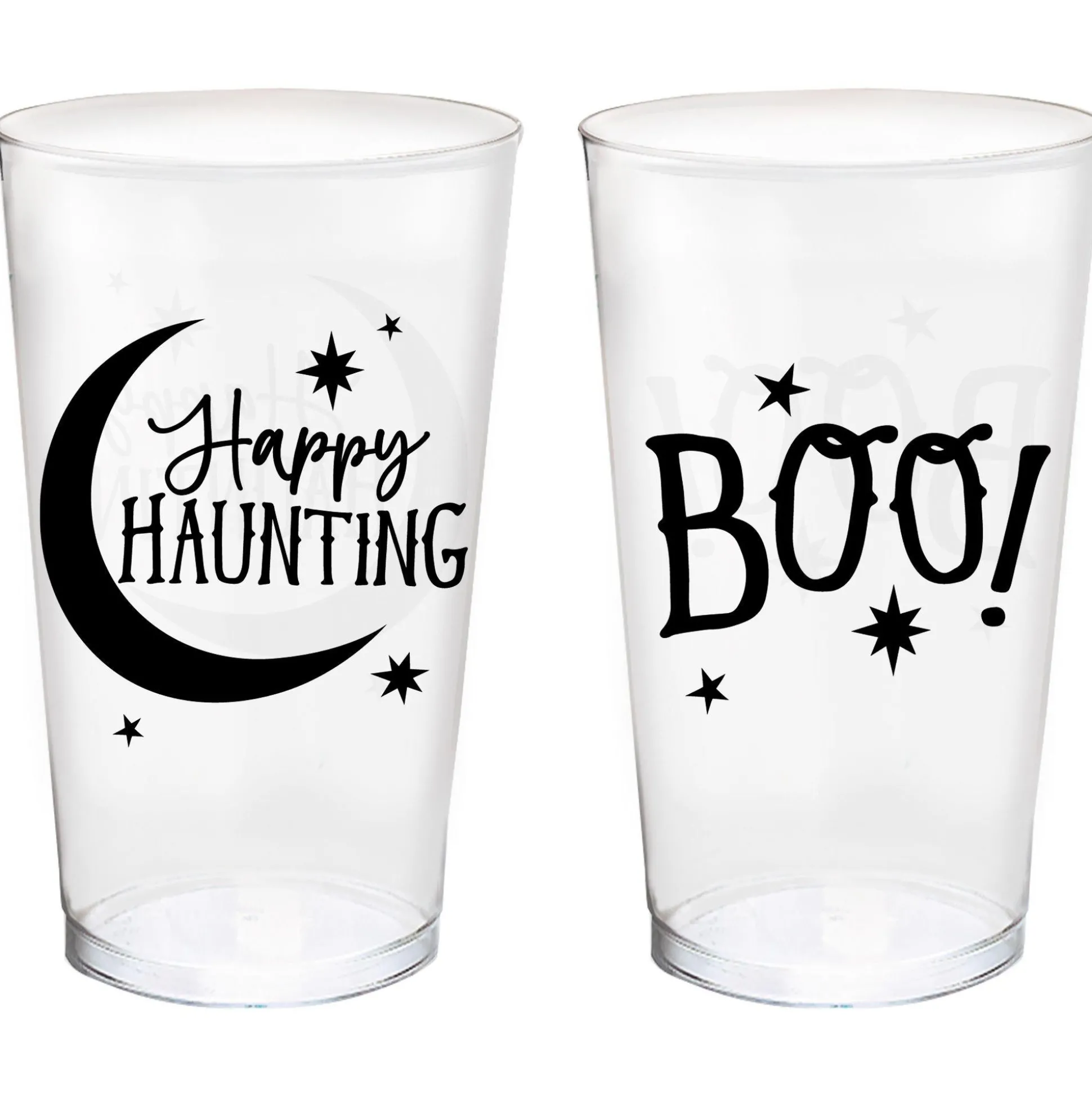 Party City Classic Black & White Halloween Plastic Tumblers, 16Oz, 10Ct| Wicked Haunting