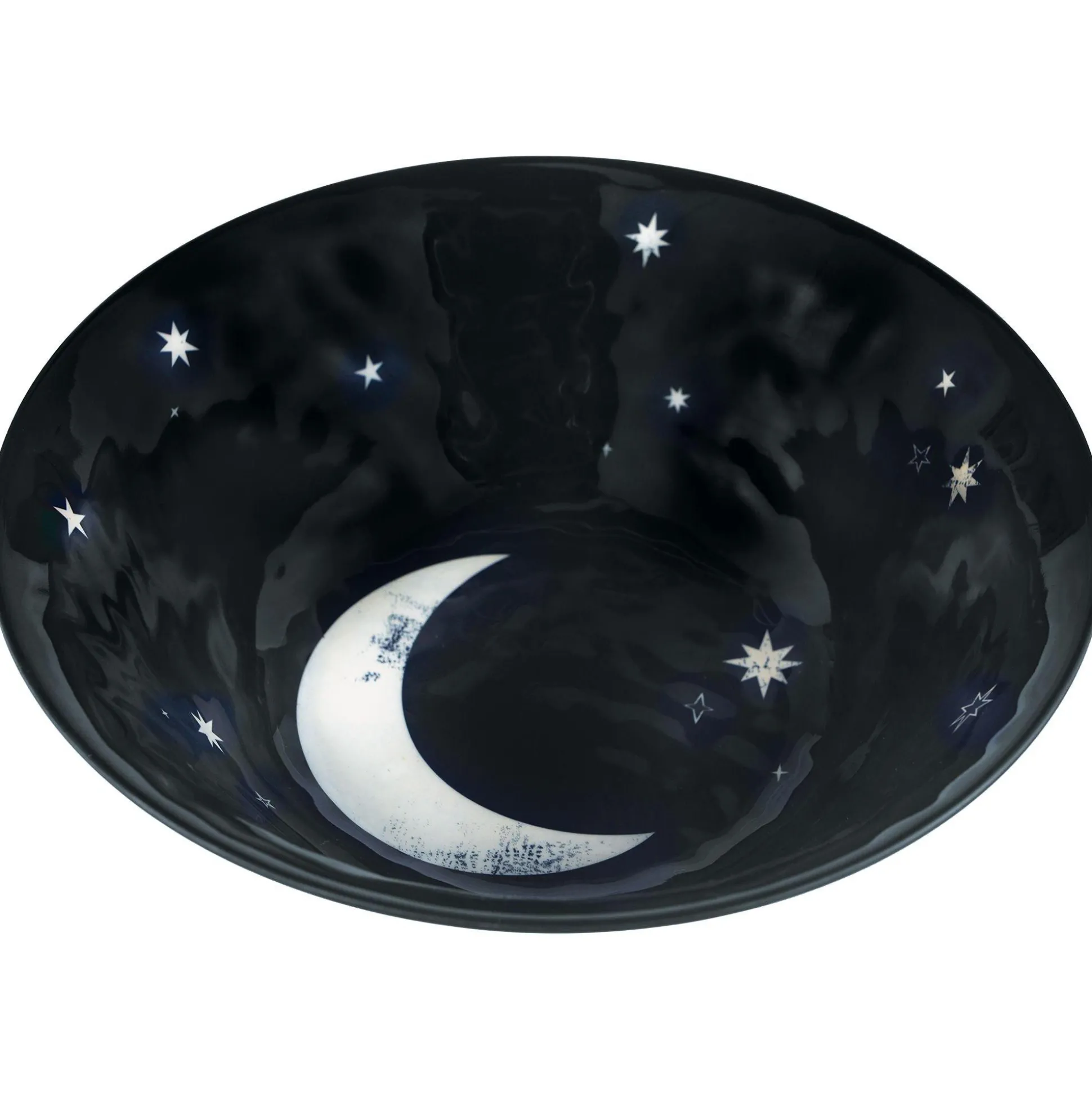Party City Classic Black & White Moon Textured Melamine Serving Bowl, 80Oz| Spiderweb Night