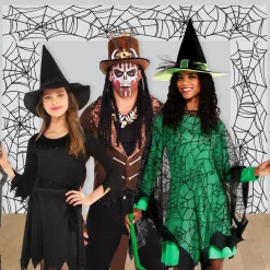 Party City Classic Black & White Spiderweb Plastic Scene Setter Add-Ons, 5.4Ft X 5.4Ft| Decorations