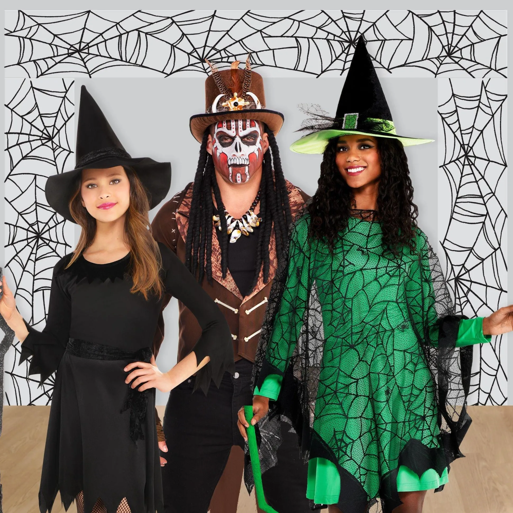 Party City Classic Black & White Spiderweb Plastic Scene Setter Add-Ons, 5.4Ft X 5.4Ft| Decorations