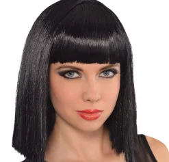 Cheap Cleopatra Long Blunt Bob Wig With Bangs Wigs