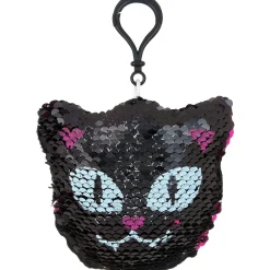 Party City Clip-On Sequin Black Cat Plush| Favors & Favor Bags