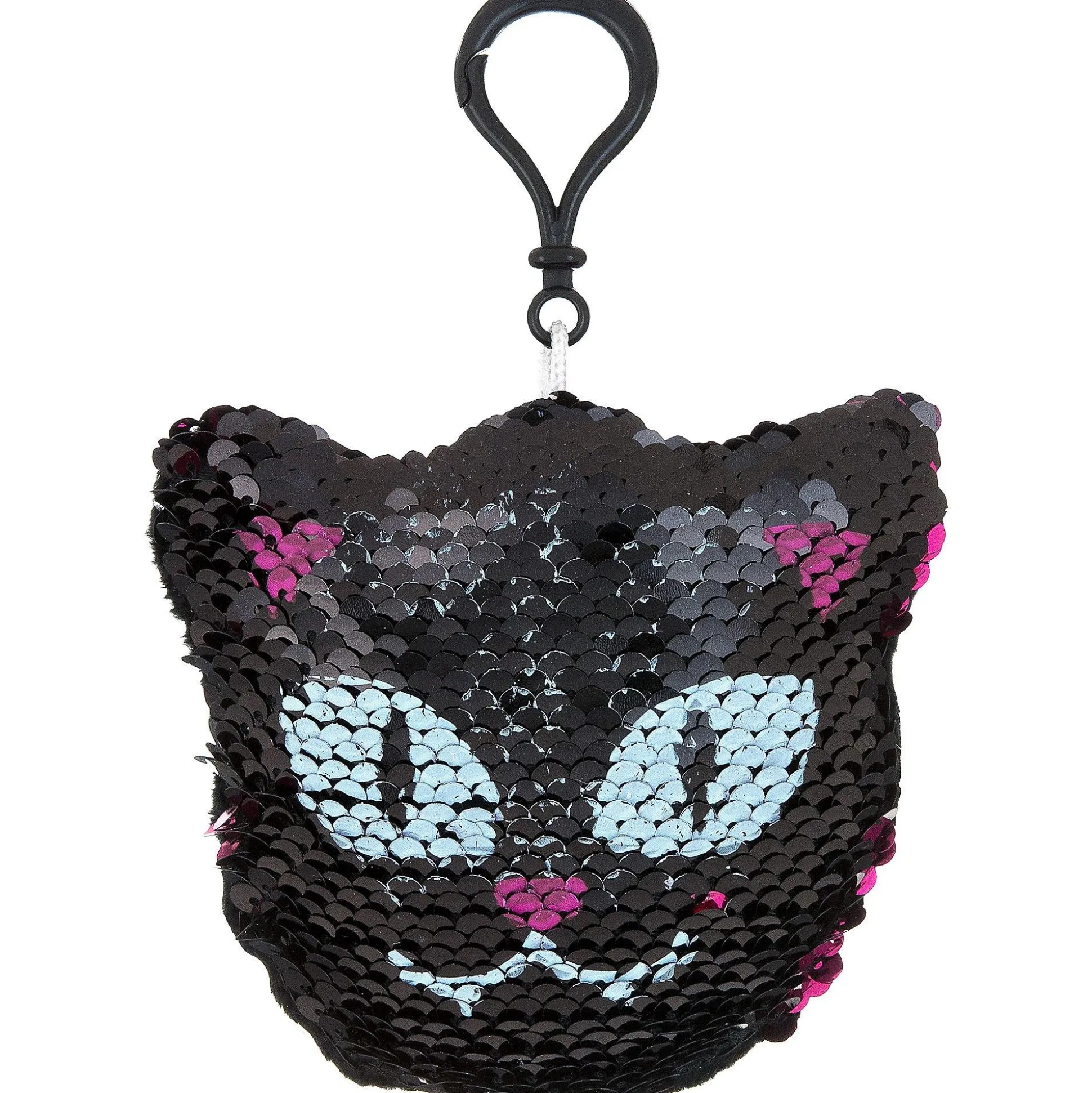 Party City Clip-On Sequin Black Cat Plush| Favors & Favor Bags