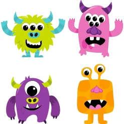 Party City Create Your Own Monsters Halloween Foam Craft Kit, 4In X 4In, 25Pc| Favors & Favor Bags