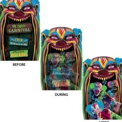 Party City Creepy Carnival Black Light Reactive Lenticular Plastic Cutout, 12In X 18In| Decorations