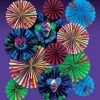 Party City Creepy Carnival Black Light Reactive Paper Fan Decorating Kit, 15Pc| Decorations