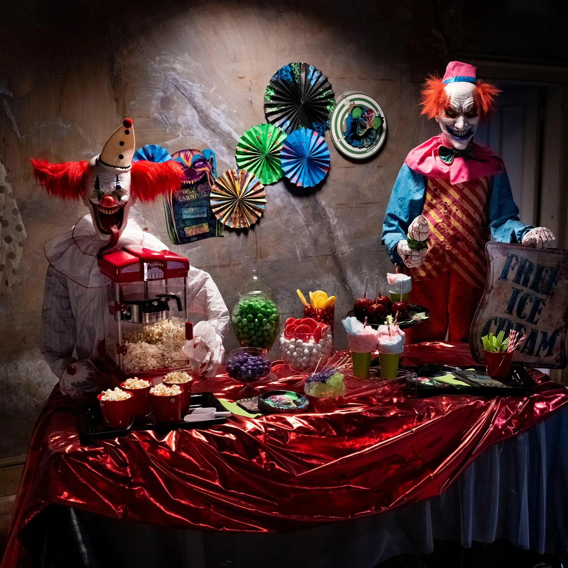 Party City Creepy Carnival Black Light Reactive Paper Fan Decorating Kit, 15Pc| Decorations