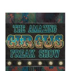 Party City Creepy Carnival Black Light Reactive Paper Lunch Napkins, 6.5In, 40Ct| Creepy Carnival