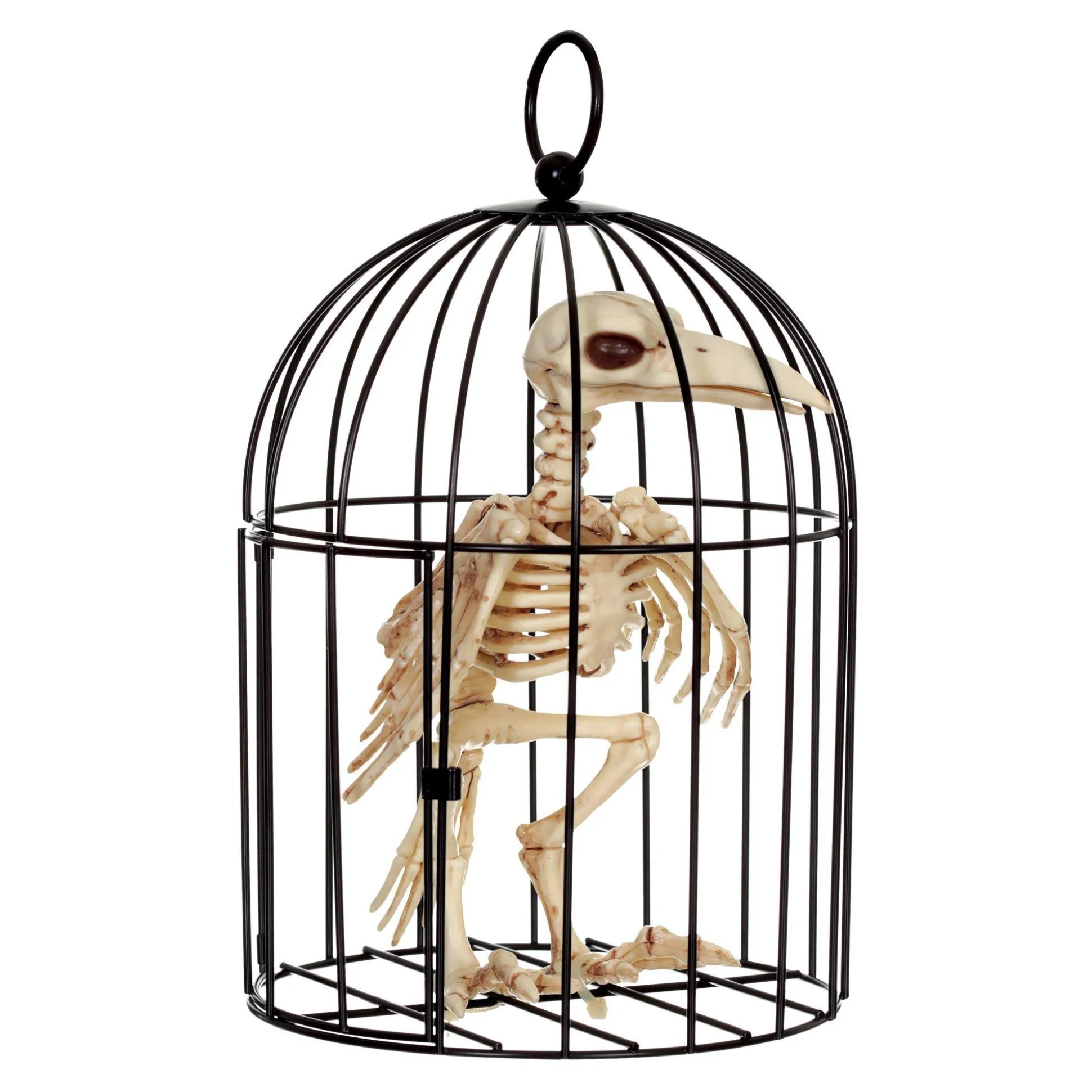 Party City Crow Skeleton In Metal Cage Decoration, 6.75In X 9.75In| Boneyard Glam