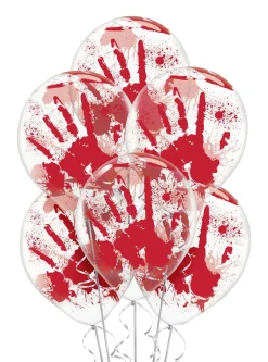 Party City 6Ct, 12In, Blood Splatter Latex Balloons| Balloons