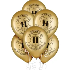 Party City 6Ct, 12In, Metallic Hogwarts United Latex Balloons - Harry Potter| Harry Potter Hogwarts