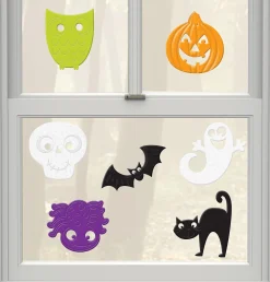 Party City Cute Halloween Gel Cling Decals 7Ct| Window & Wall Décor