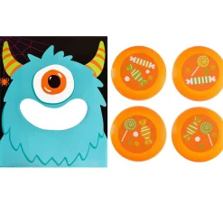 Party City Cyclops Monster Halloween Disc Toss Game For 4, 5Pc| Pi Atas, Games, & Activities