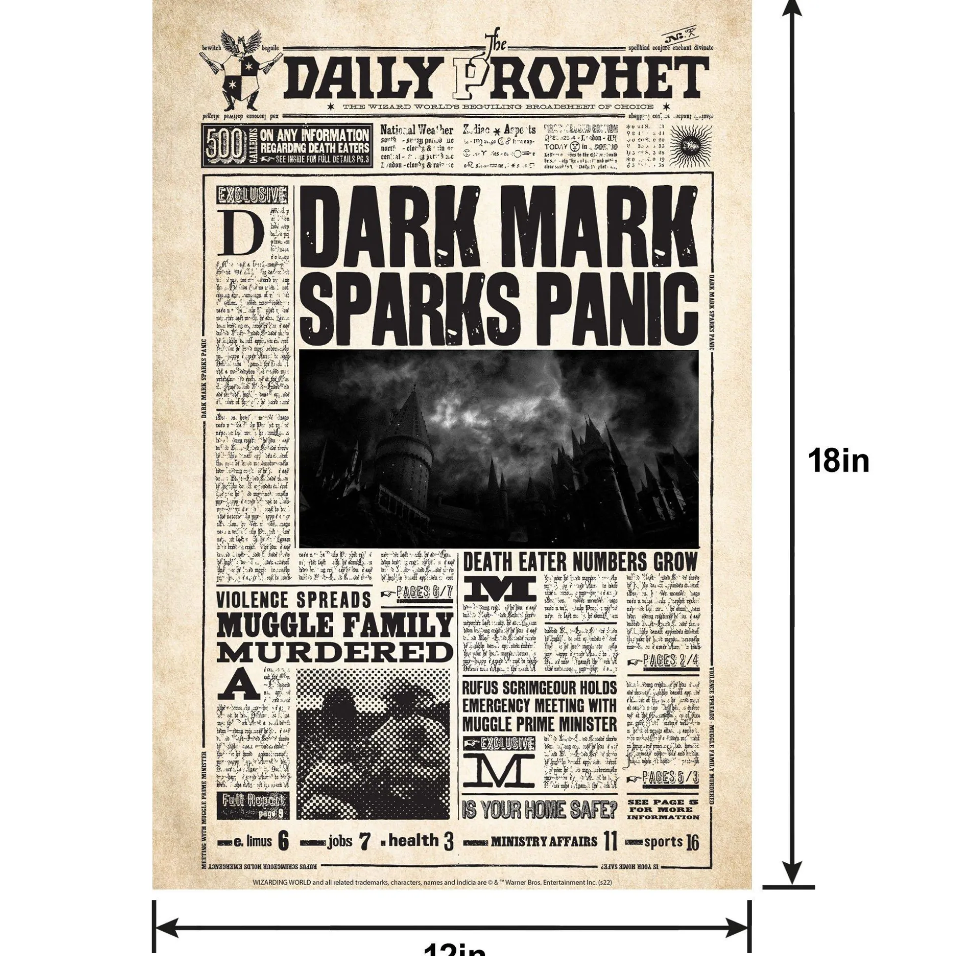 Party City Daily Prophet Lenticular Plastic Cutout, 12In X 18In - Harry Potter| Harry Potter Hogwarts