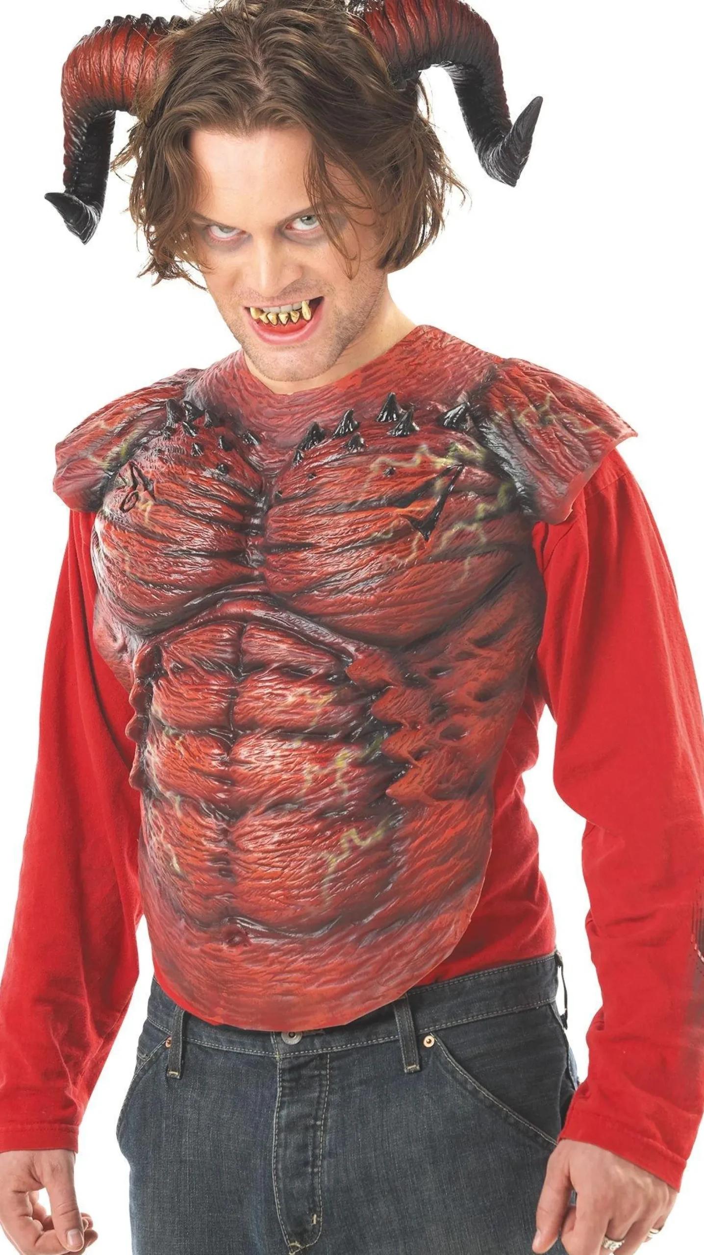 Clearance Demon Horns With Teeth Fangs, Teeth