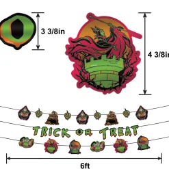 Party City Disney Villains Halloween Cardstock Banners, 6Ft, 3Ct| Disney Villains