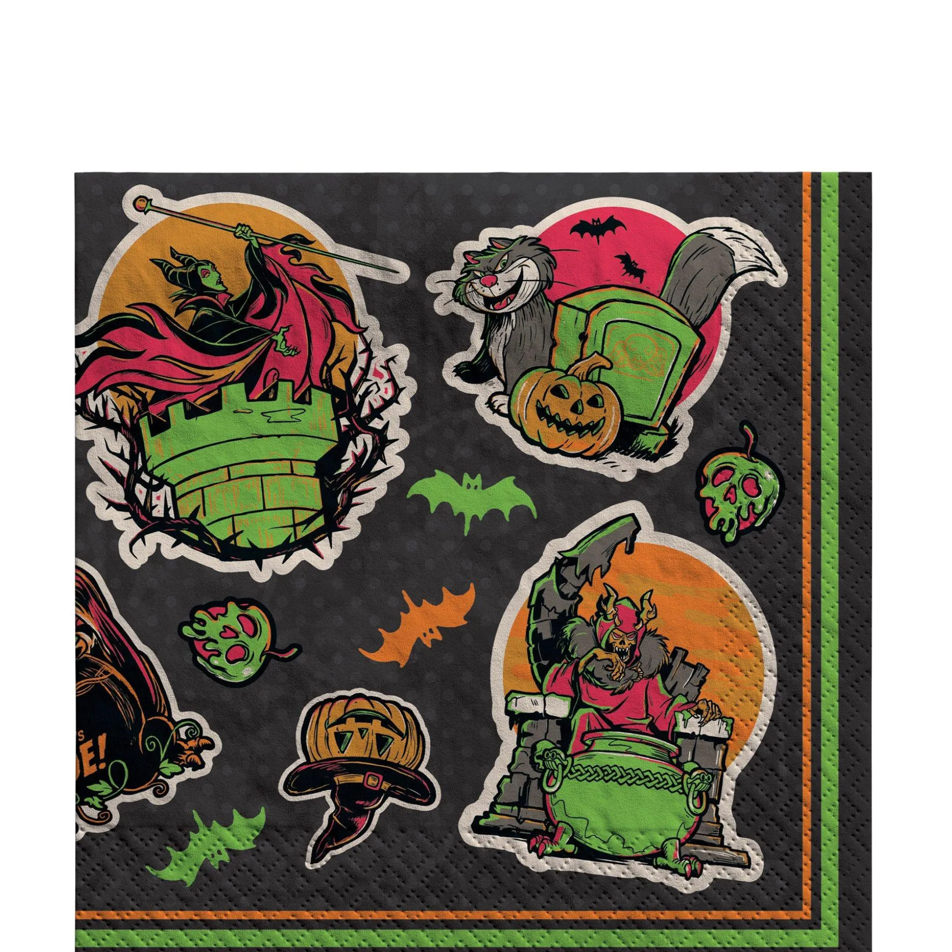 Party City Disney Villains Halloween Paper Lunch Napkins, 6.5In, 36Ct| Tableware & Serveware