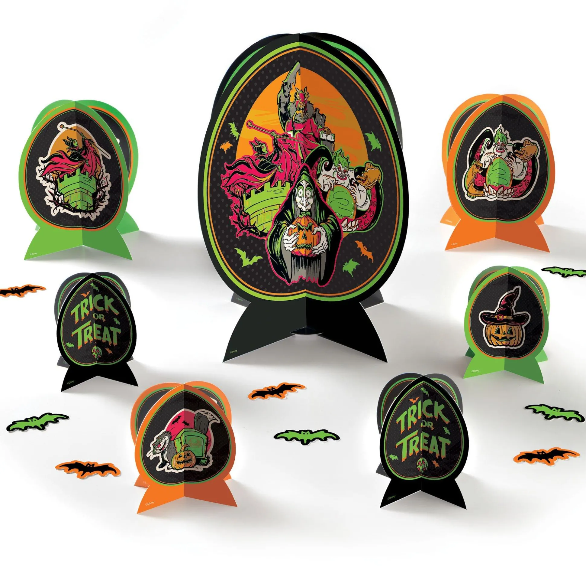 Party City Disney Villains Halloween Cardstock Table Decorating Kit, 31Pc| Disney Villains