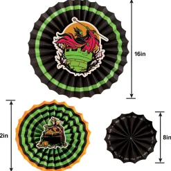 Party City Disney Villains Halloween Paper Fan Decorating Kit, 17Pc| Disney Villains