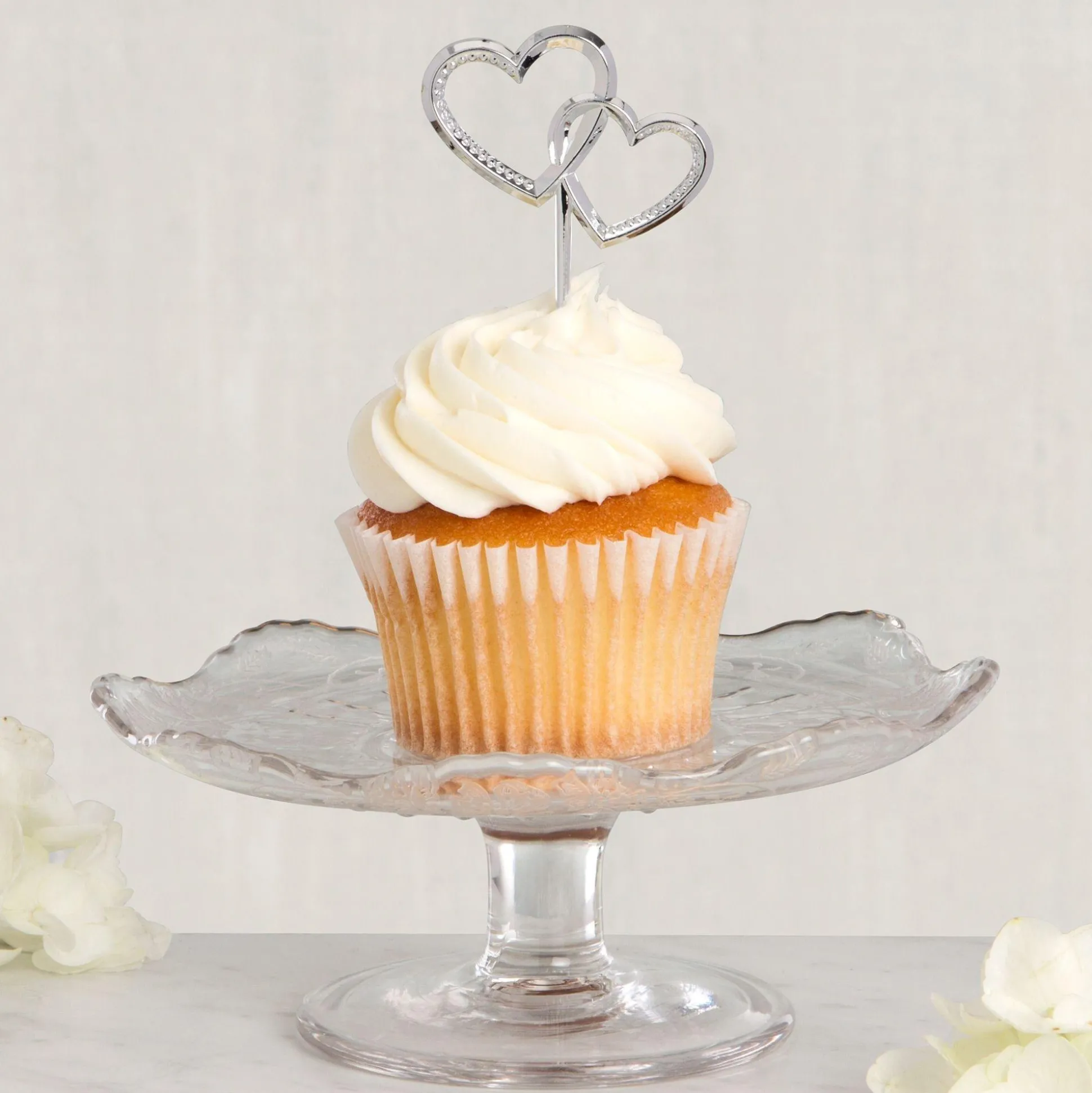 Fashion Double Heart Party Picks 12Ct Cupcake Decorations & Picks