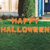 Party City Dripping Happy Halloween Plastic & Metal Yard Sign Set, 15In Letters, 14Pc| Yard Stakes & Signs