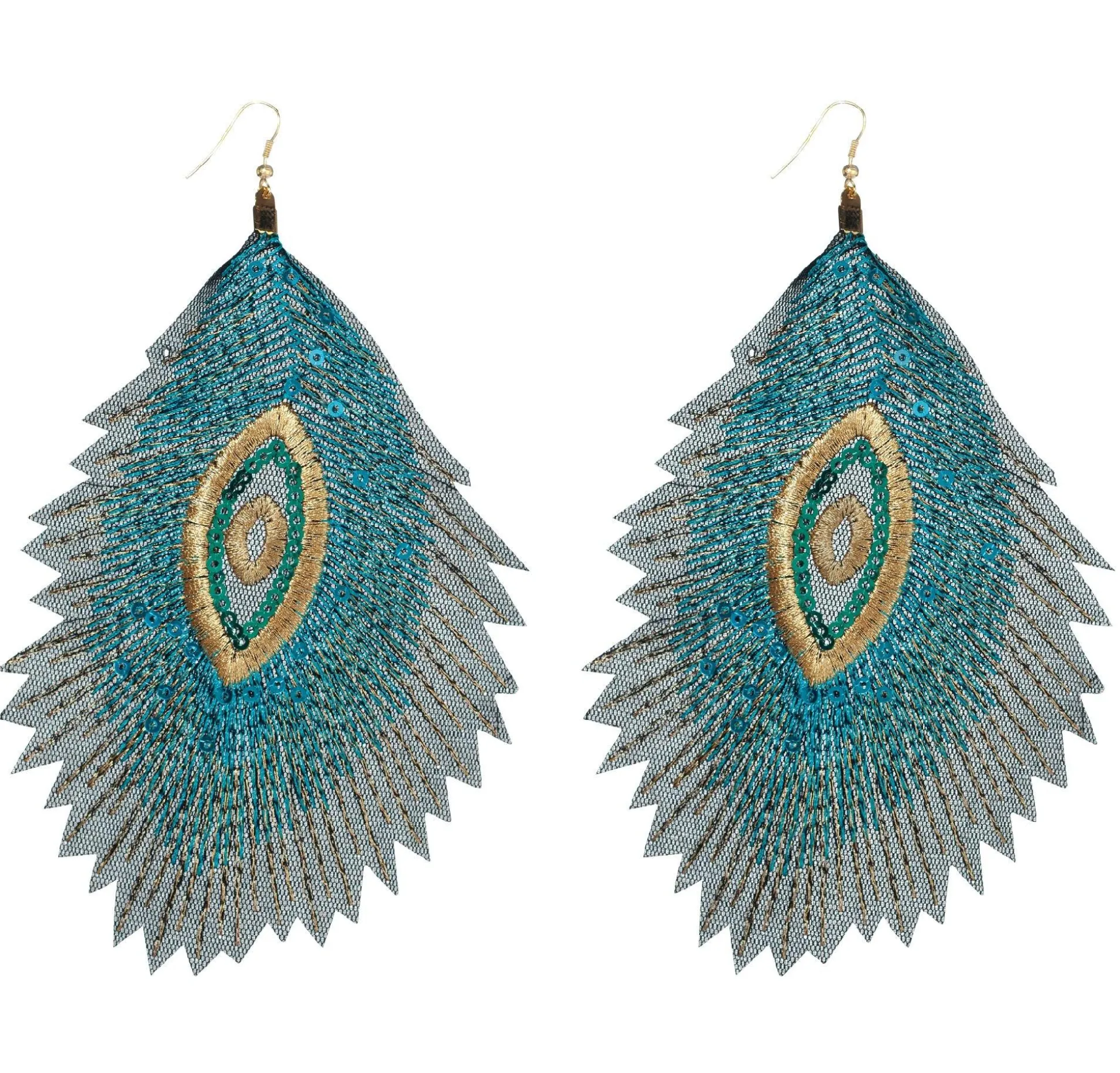 Fashion Embroidered Peacock Earrings Jewelry
