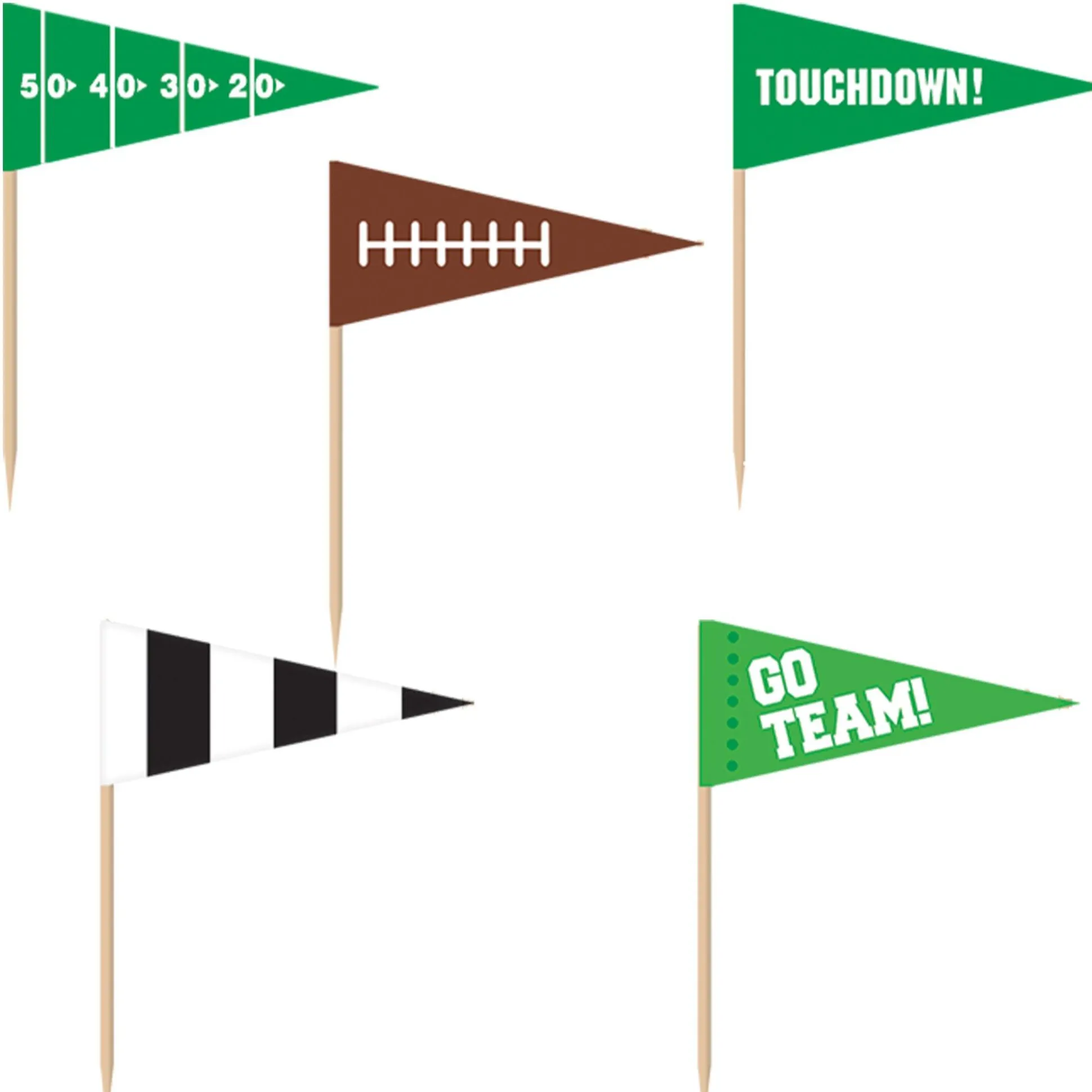 Party City Football Cupcake Picks 36Ct| Cupcake Decorations & Picks