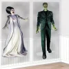 Party City Frankenstein & Bride Of Frankenstein Plastic Scene Setter Add-Ons, 2.8Ft X 5.4In, 2Ct - Universal Classic Monsters| Window & Wall Décor