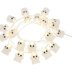 Party City Friendly Ghost Halloween Led Plastic String Lights, 20 Bulbs, 6.3Ft| Strobe Lights & Black Lights