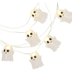 Party City Friendly Ghost Halloween Led Plastic String Lights, 20 Bulbs, 6.3Ft| Strobe Lights & Black Lights