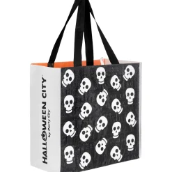 Party City Ghost & Skull Halloween Plastic Tote Bag, 20In X 16In| Trick-Or-Treat Bags & Buckets