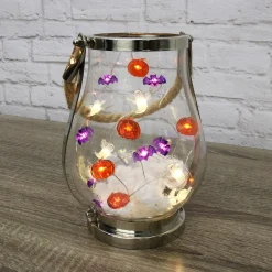 Party City Ghost, Bat & Pumpkin Halloween Led Plastic String Lights, 20 Bulbs, 6.3Ft| Strobe Lights & Black Lights