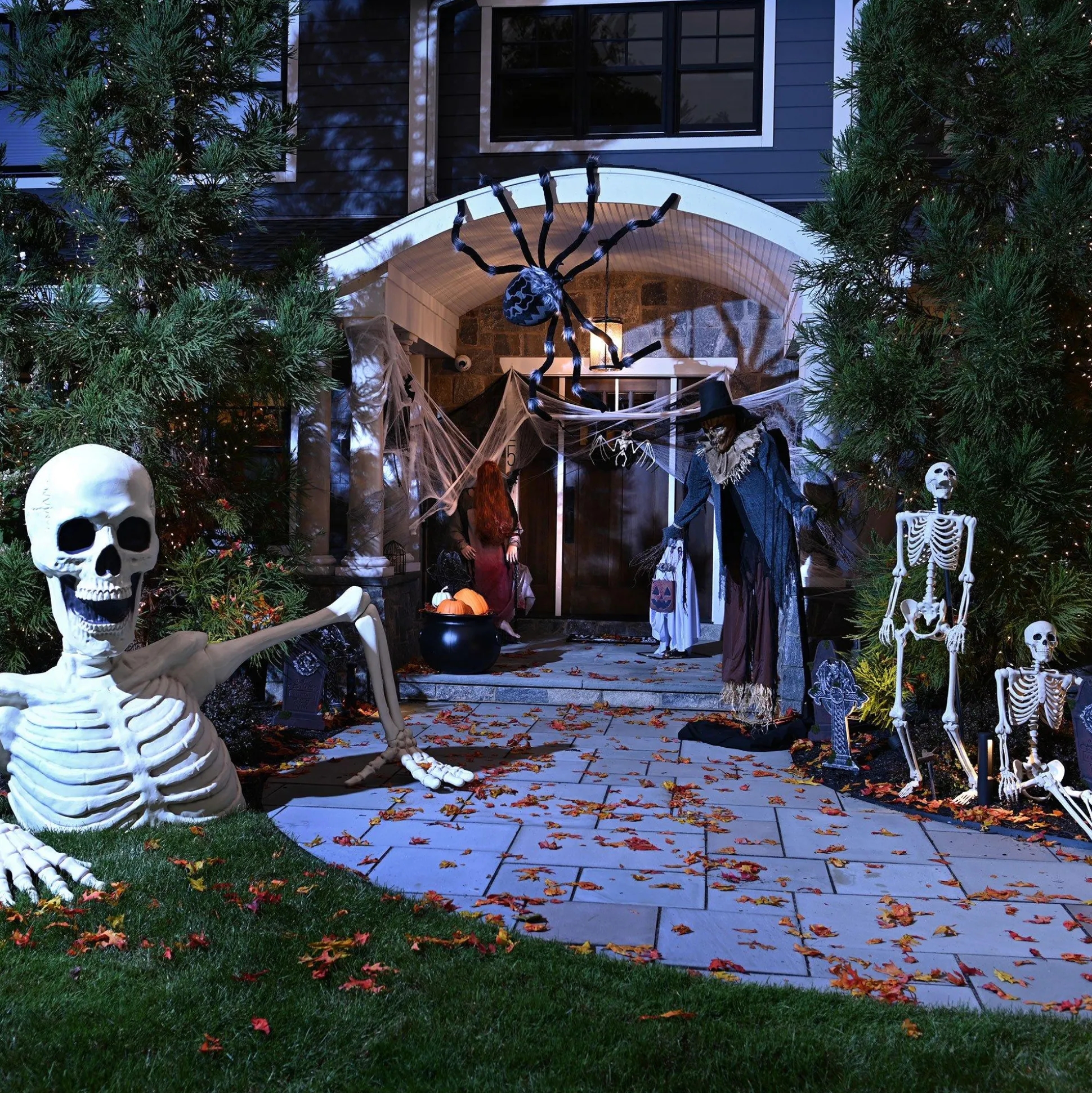 Party City Giant Rattles The Groundbreaking Skeleton Plastic Yard Decorating Kit, 8Pc| Skeletons