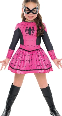 Marvel Girls Pink Spider-Girl Costume|Girl Superhero