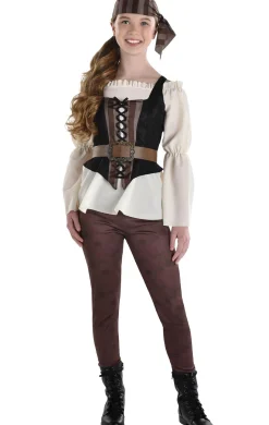 Party City Girls' Shipwrecked Pirate Costume|Girl Pirate