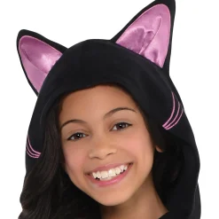 Party City Girls Zipster Black Cat One Piece Costume|Girl Animal & Bug