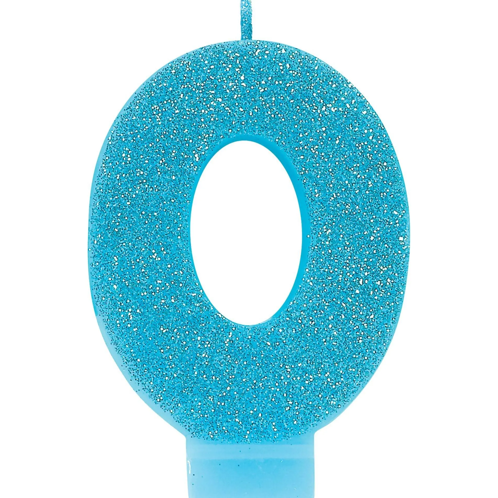 Sale Glitter Caribbean Blue Number 0 Birthday Candle Baking Supplies
