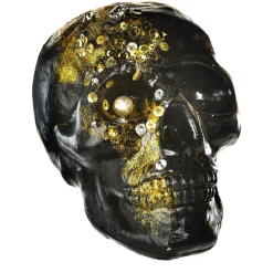 Party City Glitter Glam Boneyard Jeweled Skull Plastic Decoration, 6.5In X 8.75In| Boneyard Glam