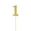 Cheap Glitter Gold Number 1 Picks 4Ct Cupcake Decorations & Picks