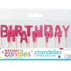 Online Glitter Pink Happy Birthday Toothpick Candle Set 13Pc Baking Supplies